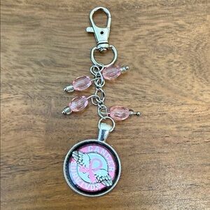 Pink Cancer Survivor Keychain with Beads